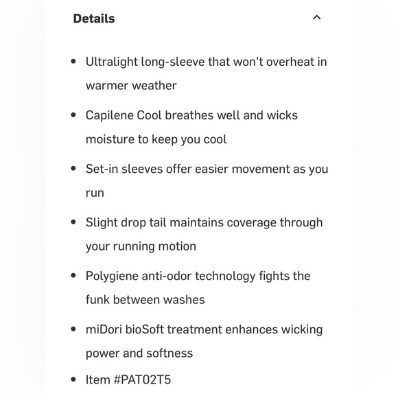 NWT Patagonia men’s Capilene Cool Lightweight Long-Sleeve Shirt sz M - Picture 6 of 7